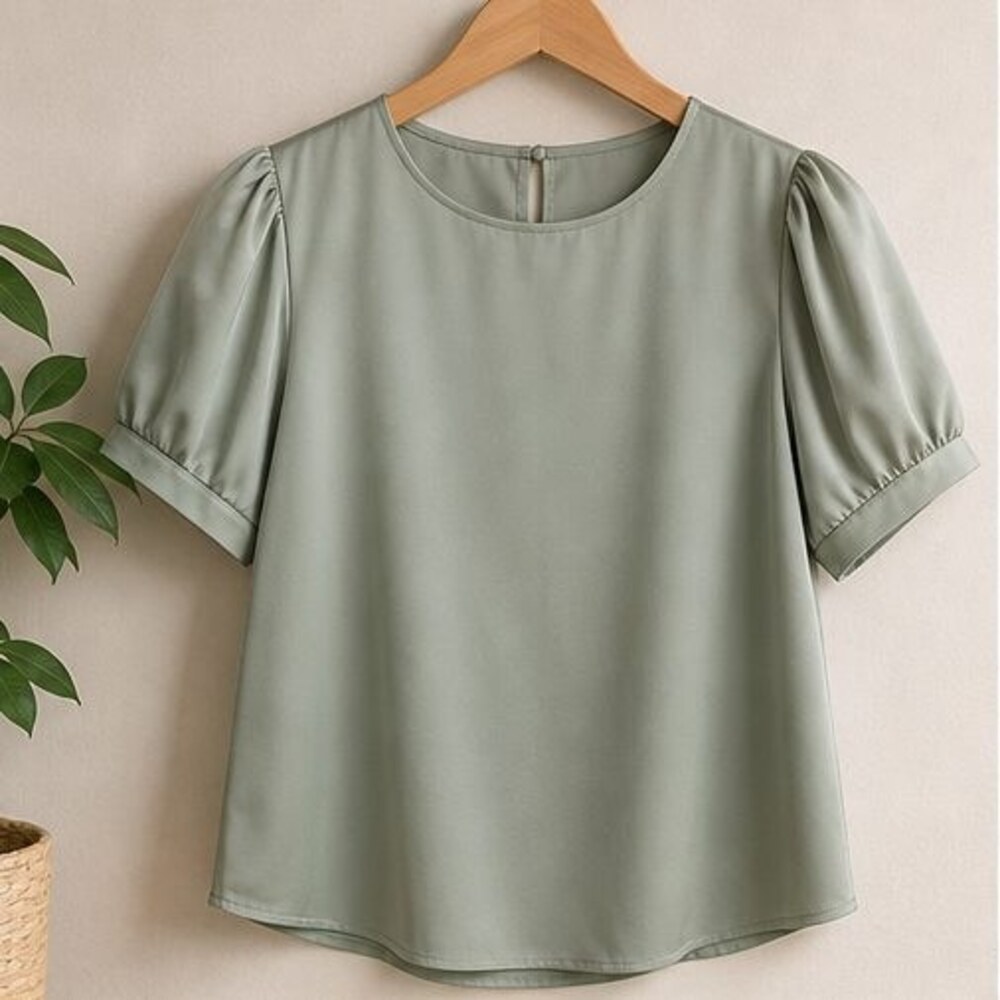 Sage Puff Sleeve Top